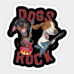 Dogs Rock Cute Funny Sticker